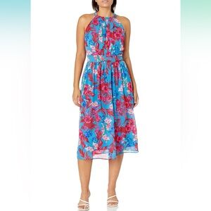 Nine West pleated bodice midi dress size 6